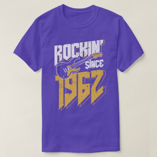 Rockin' sinds 1962 Rock Music Fan 60th Bir T-shirt (Design voorkant)