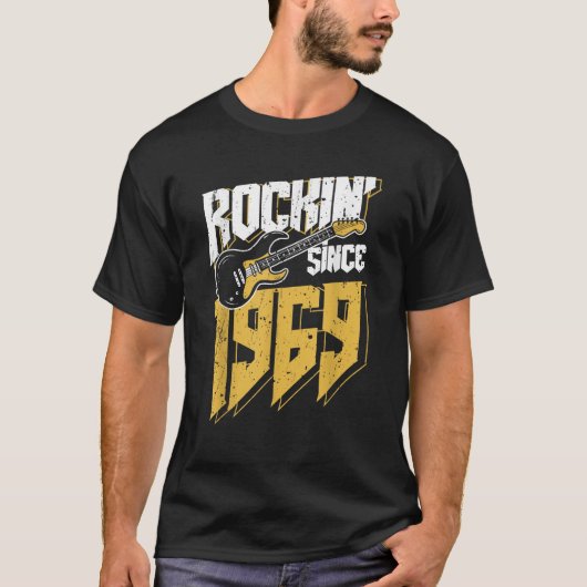 Rockin Sinds 1969  Rock Music Fan 54th Birt T-shirt (Voorkant)