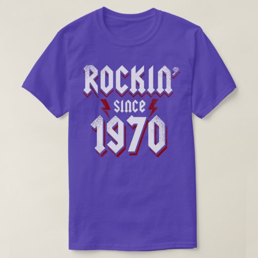 Rockin sinds 1970 51e verjaardag 51 jaar oud hard  t-shirt (Design voorkant)