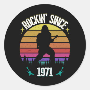 Rockin sinds 1971 Bigfoot Music Lover Ronde Sticker