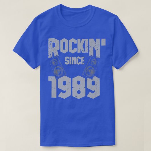 Rockin' sinds 1989  Rock Music Fan 33th Bir T-shirt (Design voorkant)