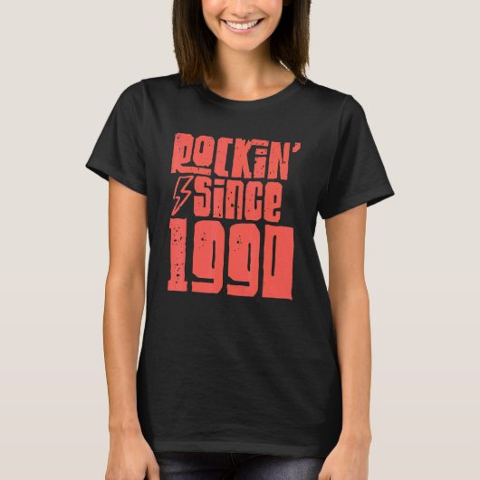 Rockin sinds 1990 Classic  Rock Music 1990 T-shirt (Voorkant)