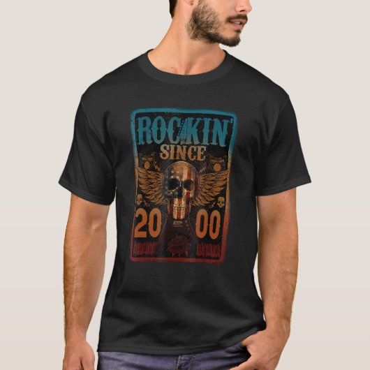 Rockin' sinds 2000 Skull Rock - 23 jaar oud, 23 ja T-shirt (Voorkant)