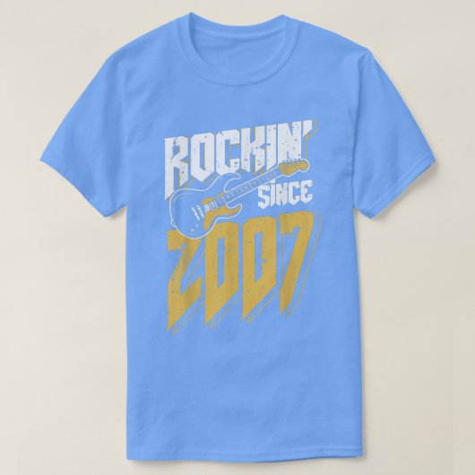 Rockin' sinds 2007  Rock Music Fan 15th Bir T-shirt (Design voorkant)