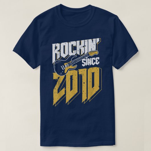 Rockin' sinds 2010  Rock Music Fan 12th Bir T-shirt (Design voorkant)