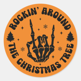 Rockin' Skeleton Christmas Tree Sticker