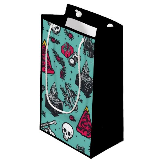 Rockin' Skull Gift Bag Klein Cadeauzakje (Voorkant Gekanteld)
