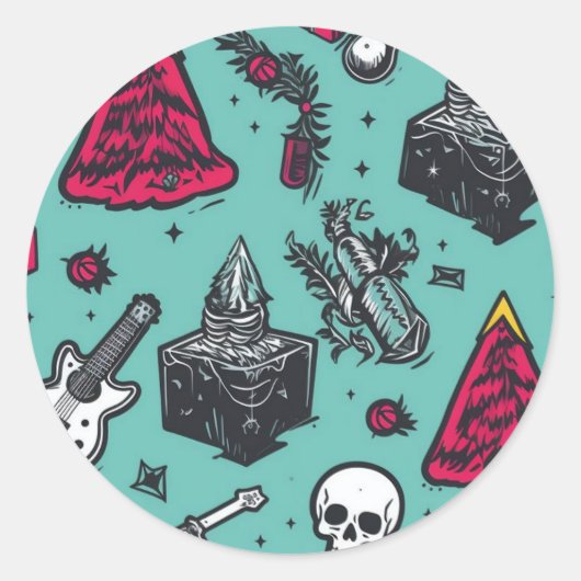 Rockin' Skull Stickers (Voorkant)