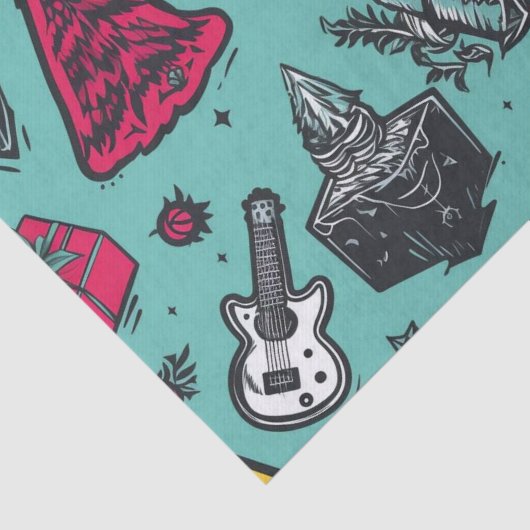 Rockin' Skull Tissue Paper Tissuepapier (Detail)