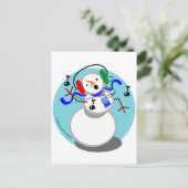 Rockin' Snowman Briefkaart (Staand voorkant)
