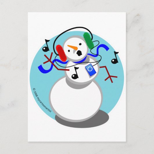 Rockin' Snowman Briefkaart (Voorkant)