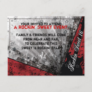 Rockin Sweet Sixteen Birthday Kaart