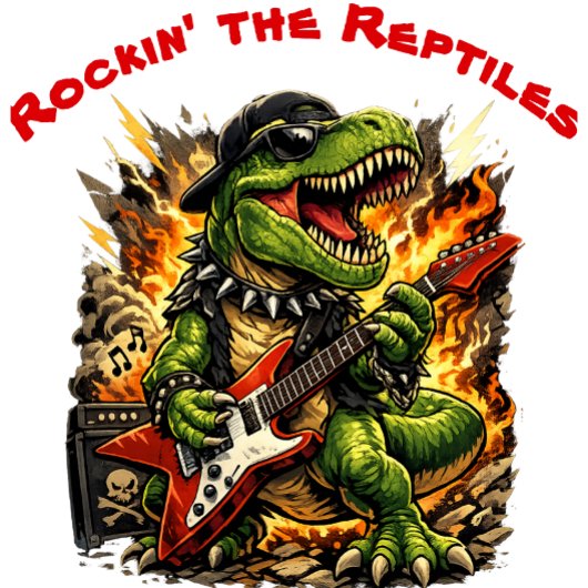 Rockin’ T-Rex Dinosaur with Guitar Tri-Blend Shirt
