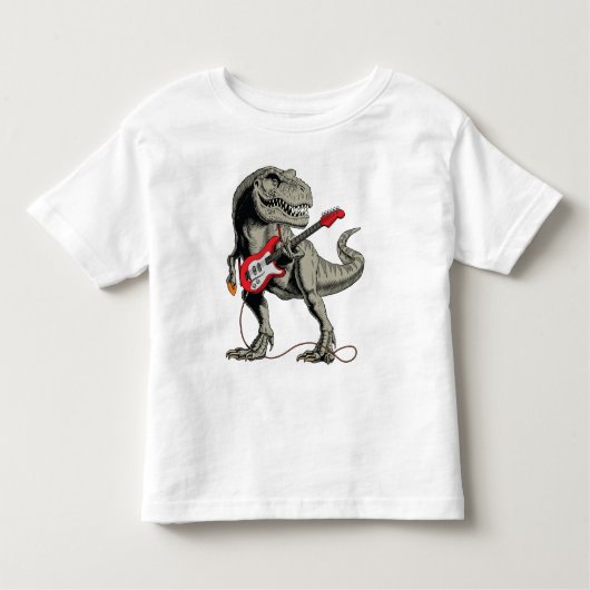 Rockin' T-Rex: Dinosaurus speelt elektrische gitaa Kinder Shirts (Voorkant)