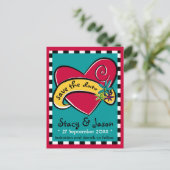 Rockin' Tattoo "Save the Date" Briefkaart (Staand voorkant)