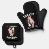 Rockin 'The Pork Life Ovenwant & Pannenlap Set (Voorkant / Achterkant)