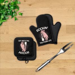 Rockin 'The Pork Life Ovenwant & Pannenlap Set