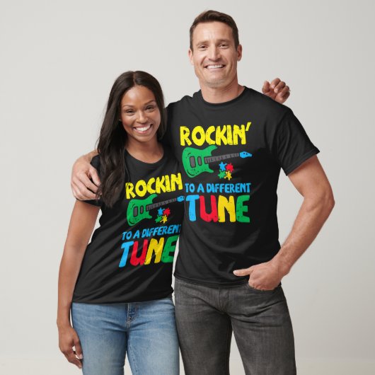 Rockin To Different Tune Guitar Autism Awareness M T-shirt (Unisex)
