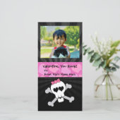 Rockin' Valentijns Valentijn van de schedel Monste Feestdagenkaart (Staand voorkant)