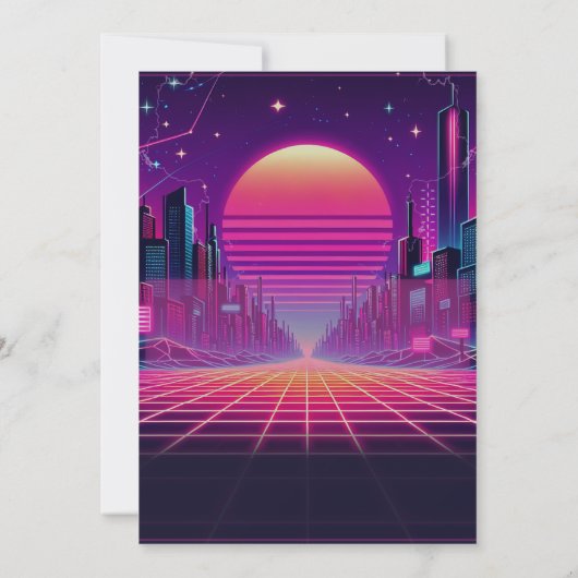 Rockin Vaporwave Feestje Kaart (Achterkant)