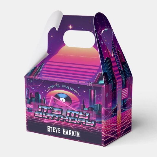 Rockin Vaporwave Party Bedankdoosjes (Achterkant)