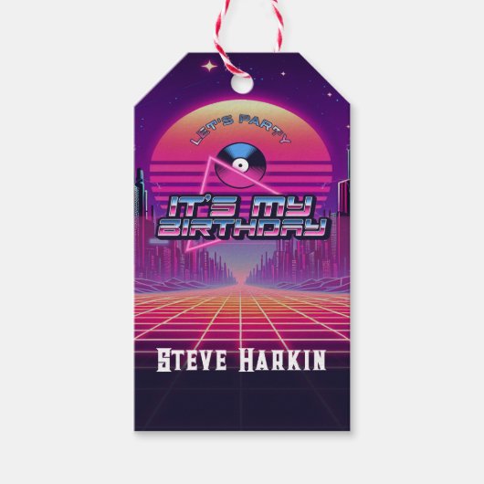 Rockin Vaporwave Party Cadeaulabel (Voorkant)