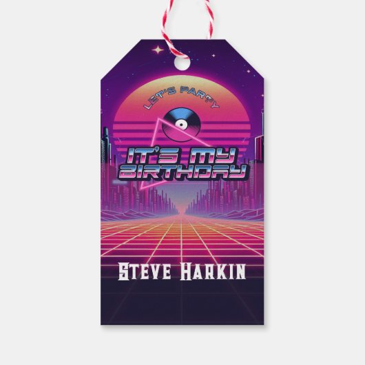 Rockin Vaporwave Party Cadeaulabel (Achterkant)