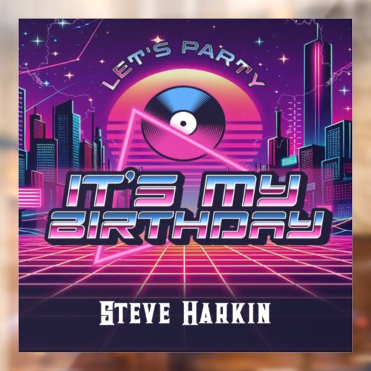 Rockin Vaporwave Party Raamsticker (Vel 2)