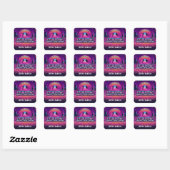 Rockin Vaporwave Party Vierkante Sticker (Vel)