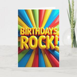 Rockin' Verjaardags Kaart met Uitbarsting