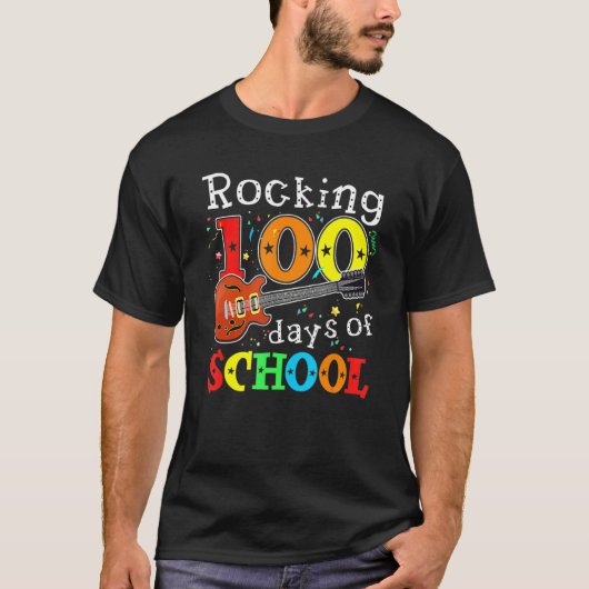Rocking 100 Days Of School Happy 100th Day Of Scho T-shirt (Voorkant)