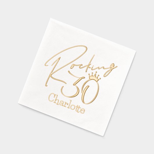 Rocking 30 Dertigste Verjaardag Gepersonaliseerde Folie Servetten (Links)