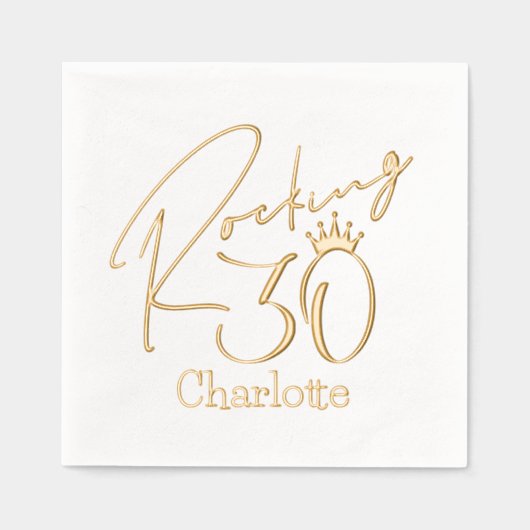 Rocking 30 Dertigste Verjaardag Gepersonaliseerde  Folie Servetten (Voorkant)