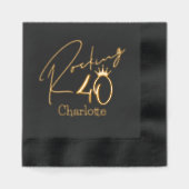 Rocking 40 Fortieth Birthday Persoonlijke naam Folie Servetten (Voorkant)