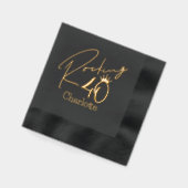 Rocking 40 Fortieth Birthday Persoonlijke naam Folie Servetten (Links)