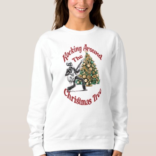 Rocking Around de Kerstboom Skelet Shirt, Trui (Voorkant)