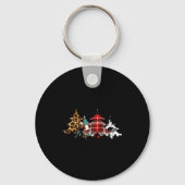 Rocking Around The Christmas Tree Buffalo Plaid Ch Sleutelhanger (Voorkant)