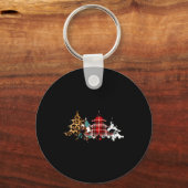 Rocking Around The Christmas Tree Buffalo Plaid Ch Sleutelhanger (Voorkant)