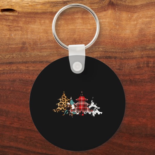 Rocking Around The Christmas Tree Buffalo Plaid Ch Sleutelhanger (Voorkant)