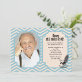 Rocking Chair Chevron foto uitnodiging (Staand voorkant)