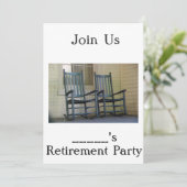 ROCKING CHAIR HUMOROUS RETIREMENT INVITE KAART (Staand voorkant)