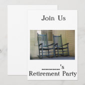 ROCKING CHAIR HUMOROUS RETIREMENT INVITE KAART (Voorkant / Achterkant)