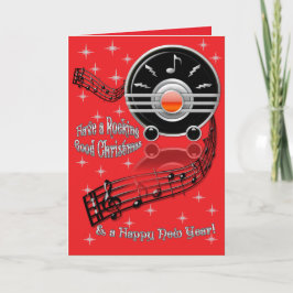 Rocking Christmas - Art Deco Radio (gepersonalisee Feestdagen Kaart