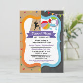 Rocking Climbing & Zwemmen Jongen Verjaardag Meisj Kaart (Staand voorkant)