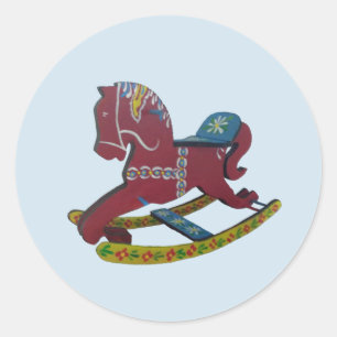 Rocking Dala Horse Ronde Sticker