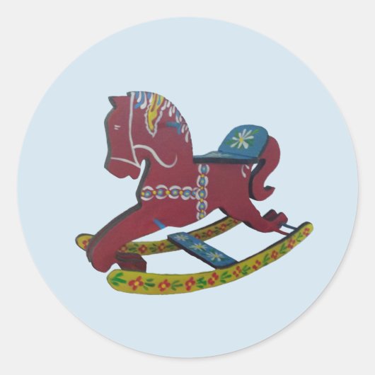 Rocking Dala Horse Ronde Sticker (Voorkant)
