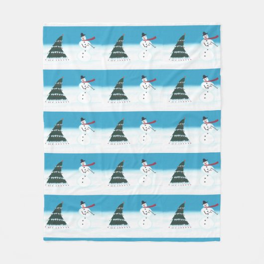 Rocking Dancing Sneeuwman Kerst Fleece Dekens (Voorkant)
