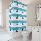 Rocking Dancing Sneeuwman Kerstmis Douche Gordijne Douchegordijn (In situ)