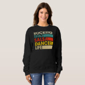 Rocking die salsa danser leven retro stijl trui (Voorkant volledig)