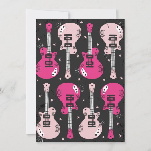 Rocking Good Time Rockstar Birthday Uitnodiging (Achterkant)